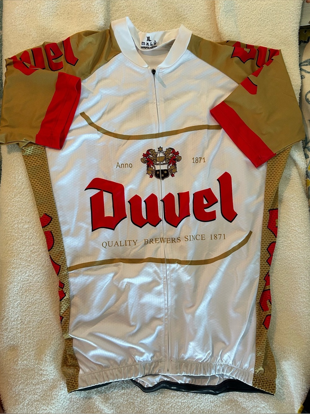 White & Gold Men's Cycling Jersey